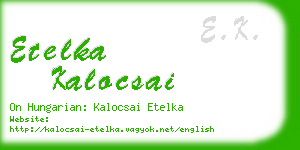 etelka kalocsai business card